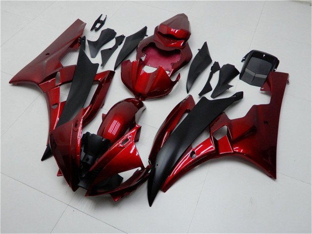 2006-2007 Yamaha YZF R6 Motorcycle Fairing Kits - Red Matte Black UK