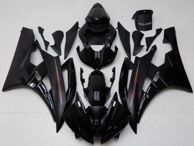 Best 2006-2007 Yamaha YZF R6 Motorcycle Fairing Kits - Glossy Black Matte Black UK