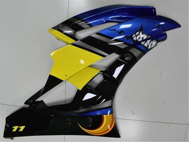 2006-2007 Yamaha YZF R6 Motorcycle Fairings - Blue Yellow Glossy Black Shark UK