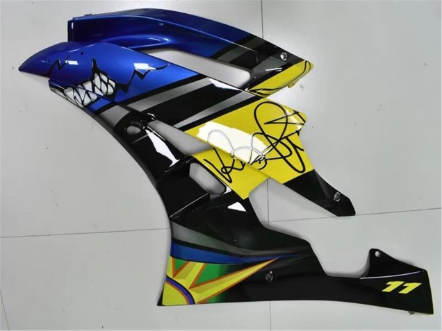 2006-2007 Yamaha YZF R6 Motorcycle Fairings - Blue Yellow Glossy Black Shark UK