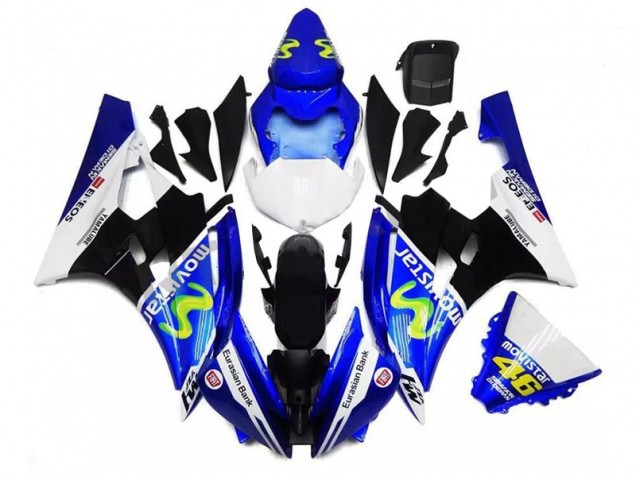 2006-2007 Yamaha YZF R6 Motorcycle Fairings - Blue White Black Green MoviStar ENEOS Yamalube 46 UK