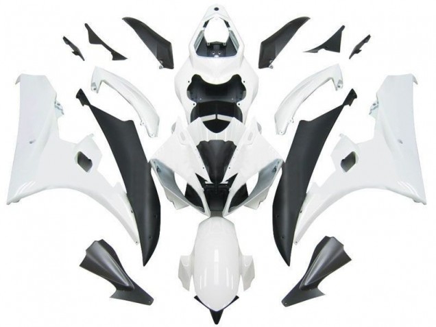 2006-2007 Yamaha YZF R6 Motorcycle Fairings - White Matte Black UK