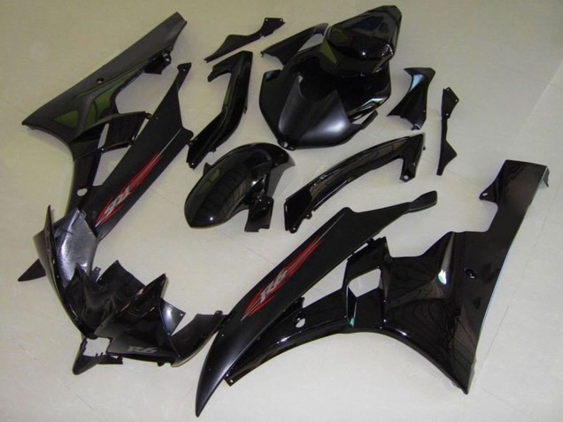 2006-2007 Yamaha YZF R6 Motorcycle Fairings - Glossy Black Matte Black Red OEM Style UK