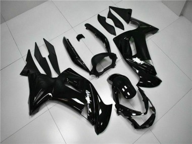 Best 2006-2008 Kawasaki EX650 Motorcycle Fairings - Glossy Black White UK