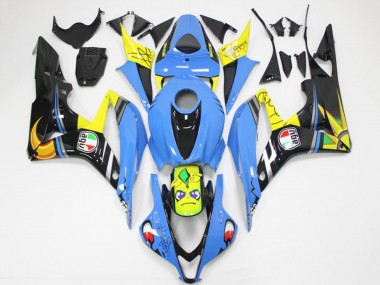 Best 2007-2008 Honda CBR600RR Motorcycle Fairings - Light Blue Yellow Glossy Black Shark UK