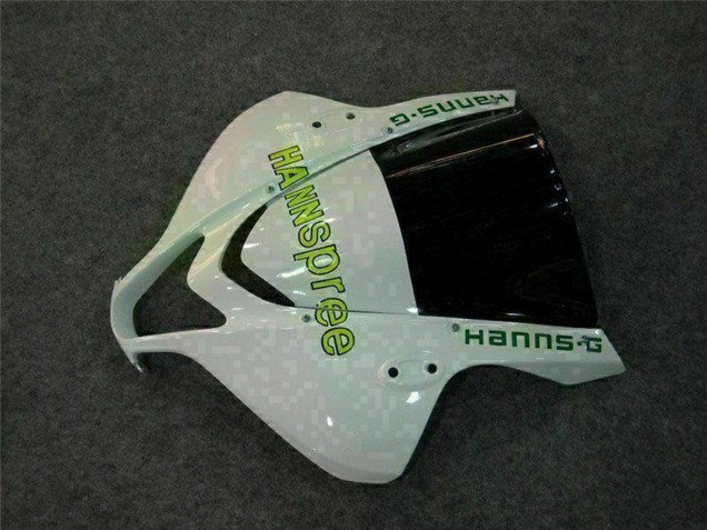 2007-2008 Honda CBR600RR Motorcycle Fairing - White Green Glossy Black Hannspree UK