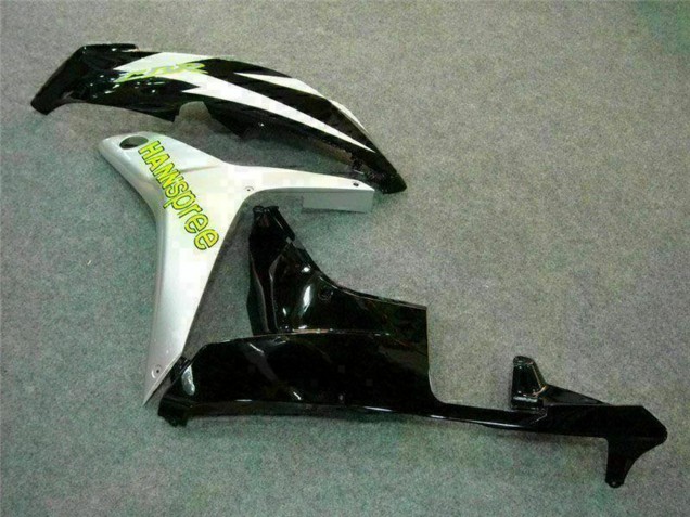 2007-2008 Honda CBR600RR Motorcycle Fairing - White Green Glossy Black Hannspree UK