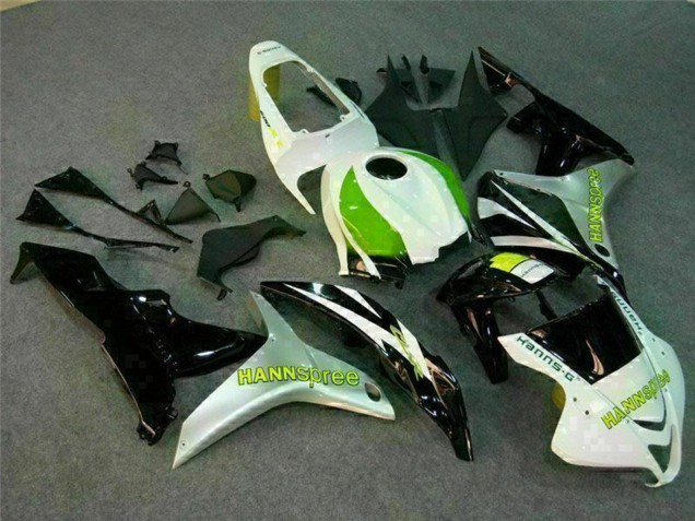 2007-2008 Honda CBR600RR Motorcycle Fairing - White Green Glossy Black Hannspree UK
