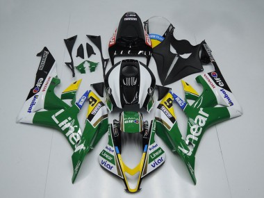 Best 2007-2008 Honda CBR600RR Motorcycle Fairings - Green White Glossy Black Liner UK
