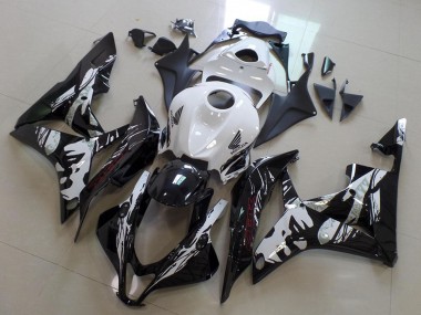 Best 2007-2008 Honda CBR600RR Motorcycle Fairings - White Glossy Black Leyla UK