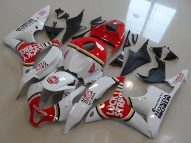 Best 2007-2008 Honda CBR600RR Motorcycle Fairings - White Red Lucky Strike UK