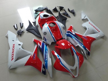 Best 2007-2008 Honda CBR600RR Motorcycle Fairings - White Red Light Blue HRC UK