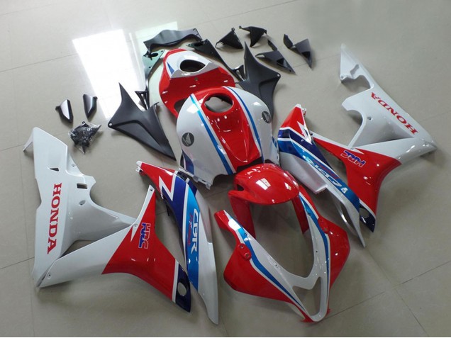 2007-2008 Honda CBR600RR Motorcycle Fairings - White Red Light Blue HRC UK