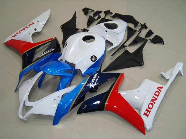 2007-2008 Honda CBR600RR Motorcycle Fairing - White Blue Red Glossy Black UK