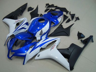 Best 2007-2008 Honda CBR600RR Motorcycle Fairings - White Blue Matte Black UK