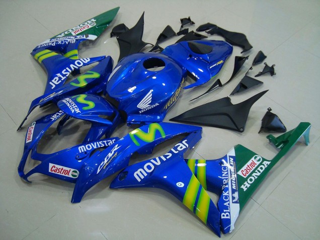 2007-2008 Honda CBR600RR Motorcycle Fairing - Blue Green MoviStar Castrol UK