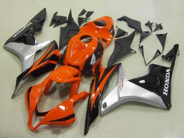 Best 2007-2008 Honda CBR600RR Motorcycle Fairing - Silver Orange Glossy Black UK