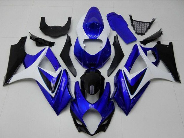 2007-2008 Suzuki GSXR 1000 Motorcycle Fairings - White Blue Black No Decal UK