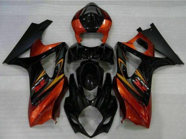 Best 2007-2008 Suzuki GSXR 1000 Motorcycle Fairings - Black Orange UK