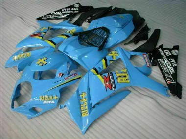 Best 2007-2008 Suzuki GSXR 1000 Motorcycle Fairing Kits - Blue Gold Black Rizla UK