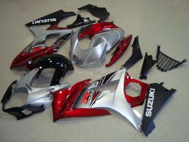 Best 2007-2008 Suzuki GSXR 1000 Motorcycle Fairings - Red Silver Glossy Black UK