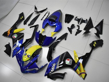 Best 2007-2008 Yamaha YZF R1 Motorcycle Fairings - Blue Yellow Black Shark UK