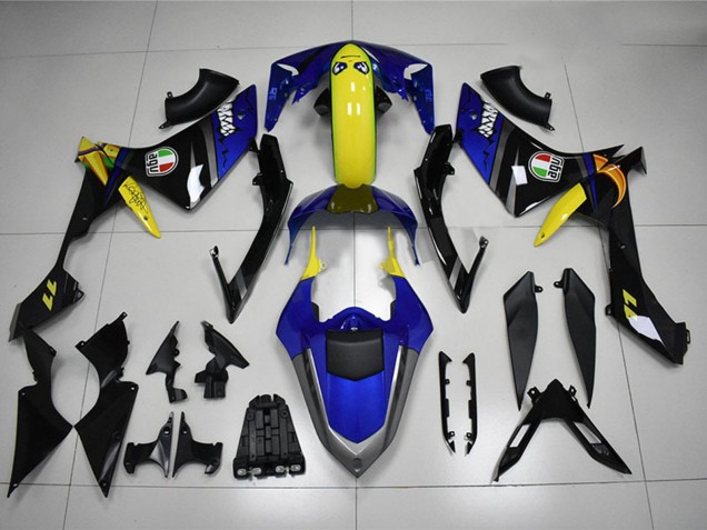 2007-2008 Yamaha YZF R1 Motorcycle Fairings - Blue Yellow Black Shark UK