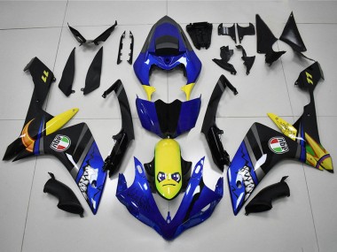 Best 2007-2008 Yamaha YZF R1 Motorcycle Fairings - Blue Yellow Black Shark UK
