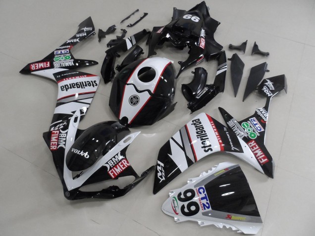 2007-2008 Yamaha YZF R1 Motorcycle Fairings - White Black Red Volvo Fimer Sterilgarda UK