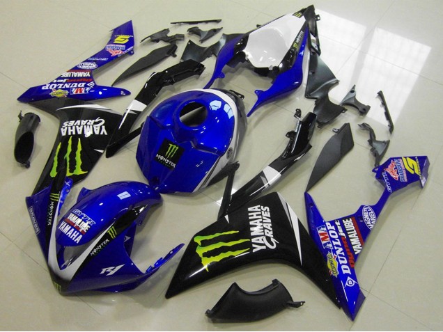 2007-2008 Yamaha YZF R1 Motorcycle Fairings - White Blue Black Green Monster UK