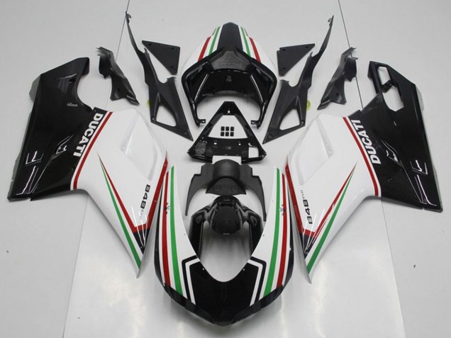 2007-2014 Ducati 848 Motorcycle Fairing Kits - White Red Green Glossy Black UK