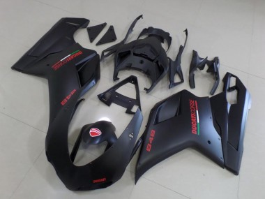 Best 2007-2014 Ducati 848 Motorcycle Fairings - Matte Black Red UK