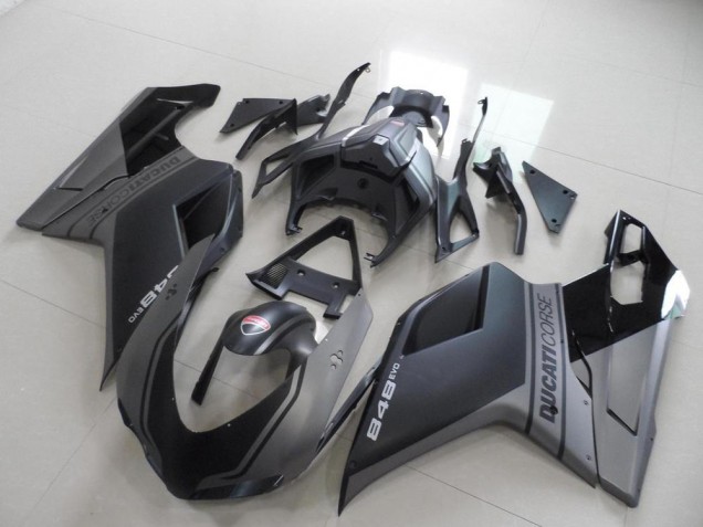 2007-2014 Ducati 848 Motorcycle Fairings - Grey Matte Black UK