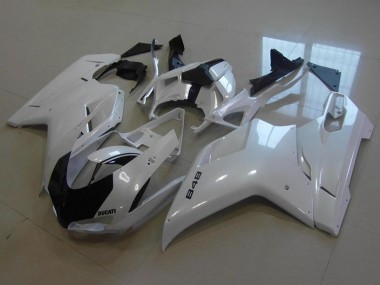 Best 2007-2014 Ducati 848 Motorcycle Fairings - Glossy White UK