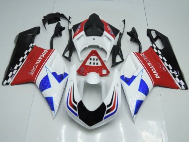 Best 2007-2014 Ducati 848 1098 1198 Motorcycle Fairings - White Red Blue Glossy Black Corse UK