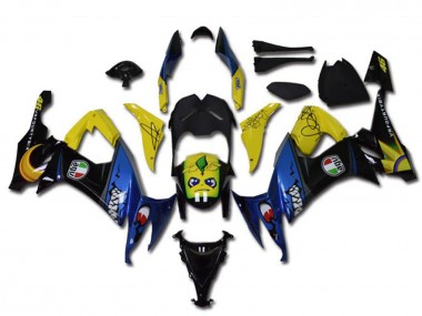 Best 2008-2010 Kawasaki ZX10R Motorcycle Fairings - Yellow Black Blue Shark UK