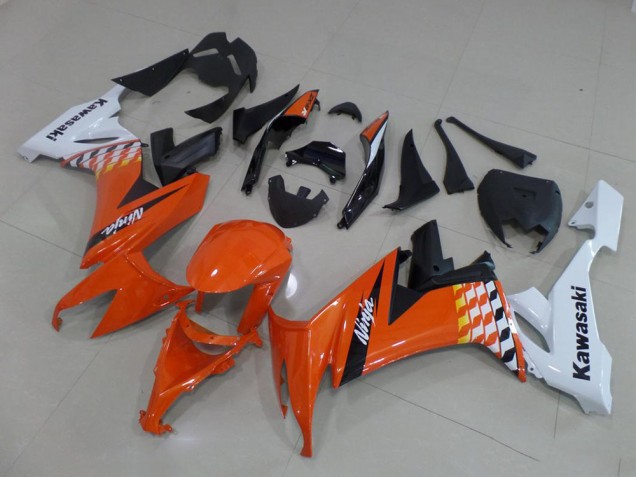 2008-2010 Kawasaki ZX10R Motorcycle Fairings - White Orange Black UK