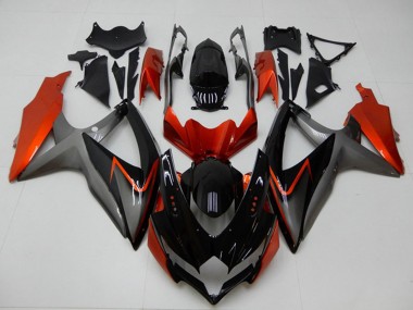 Best 2008-2010 Suzuki GSXR 600/750 Motorcycle Fairings - Orange Grey Glossy Black UK