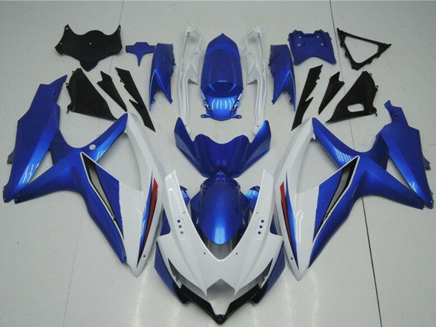 2008-2010 Suzuki GSXR 600/750 Motorcycle Fairings - White Blue UK