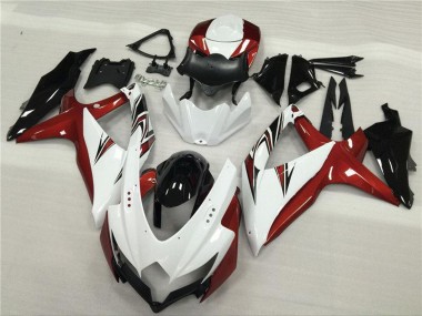 Best 2008-2010 Suzuki GSXR 600/750 Motorcycle Fairings - White Red Glossy Black UK