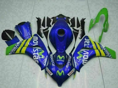 Best 2008-2011 Honda CBR1000RR Motorcycle Fairings - Blue Yellow Green MoviStar Castrol UK