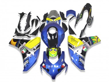 Best 2008-2011 Honda CBR1000RR Motorcycle Fairings - Blue Yellow Glossy Black Shark UK