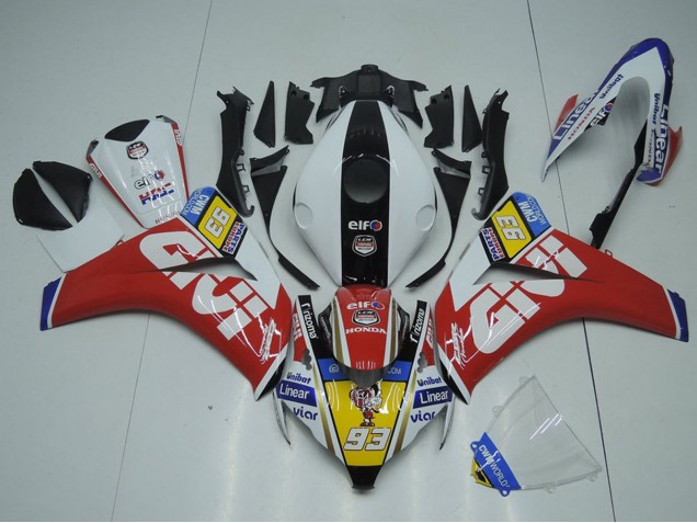 2008-2011 Honda CBR1000RR Motorcycle Fairings - White Red Yellow Black Givi 93 UK