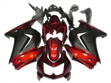 Best 2008-2012 Kawasaki EX250 Motorcycle Fairings - Red Matte Black UK