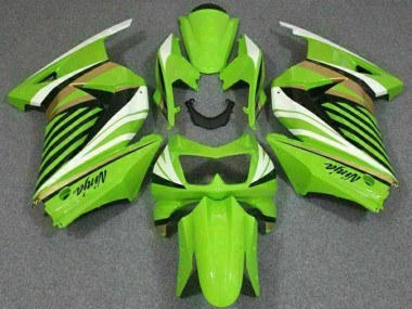 Best 2008-2012 Kawasaki EX250 Motorcycle Fairing - Green White Black UK