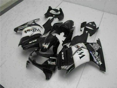 Best 2008-2012 Kawasaki EX250 Motorcycle Fairings - Glossy Black White West UK