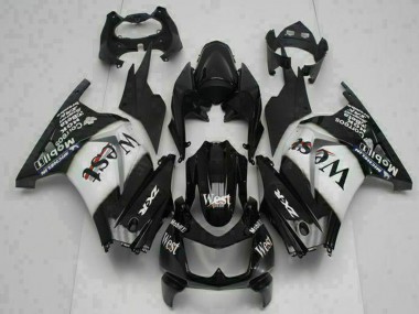 Best 2008-2012 Kawasaki EX250 Motorcycle Fairings - Glossy Black White West UK