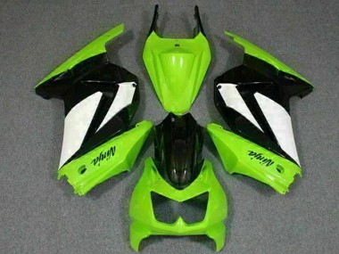 Best 2008-2012 Kawasaki EX250 Motorcycle Fairings - Green White Black UK