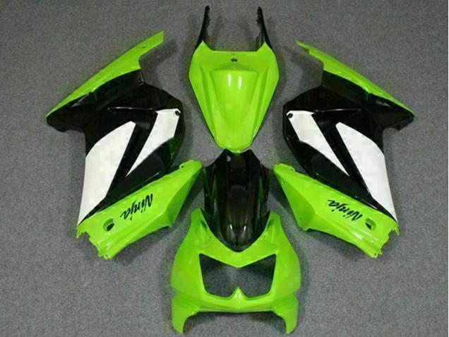 2008-2012 Kawasaki EX250 Motorcycle Fairings - Green White Black UK