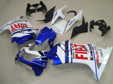 Best 2008-2012 Kawasaki ZX250R Motorcycle Fairings - White Blue Red Fiat UK